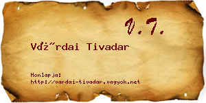 Várdai Tivadar névjegykártya